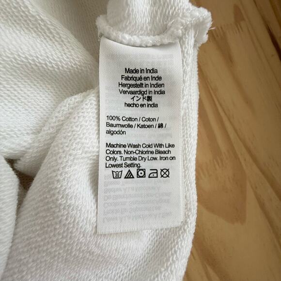 J.Crew University Terry Short-Sleeve‎ Lace-Up Cotton Top in White, Size Small - Picture 8 of 8